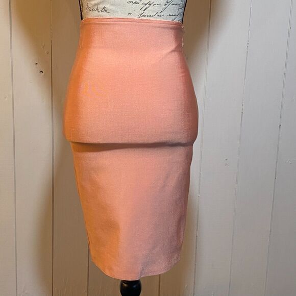 Wow Couture Peach Stretch Pencil Skirt Size M - Picture 2 of 3